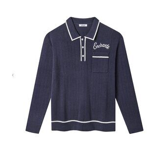 Enchanté Cotton Pointelle Knit Polo